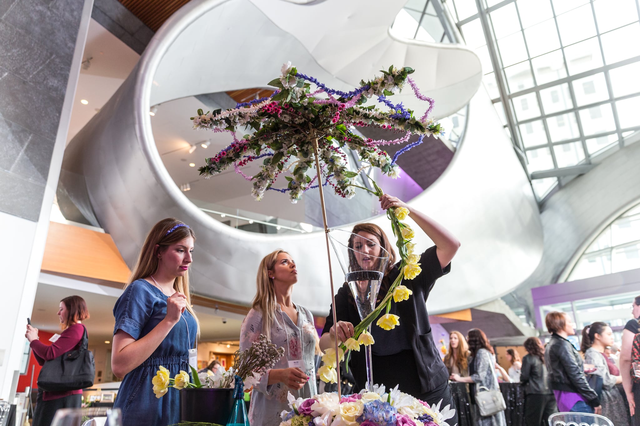 Wedding florals at the Art Gallery of Alberta