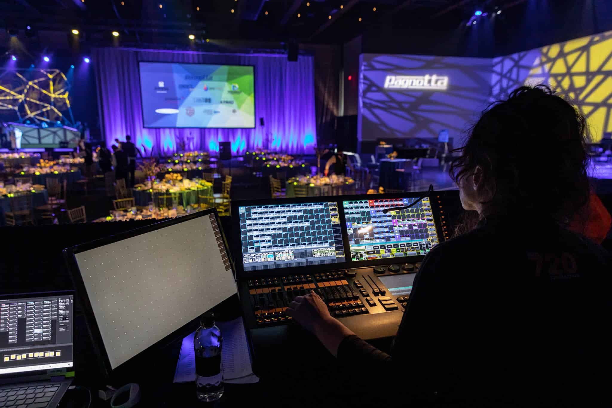 Behind the scenes event production for Invert 720 in Hall C at the Edmonton Convention Centre