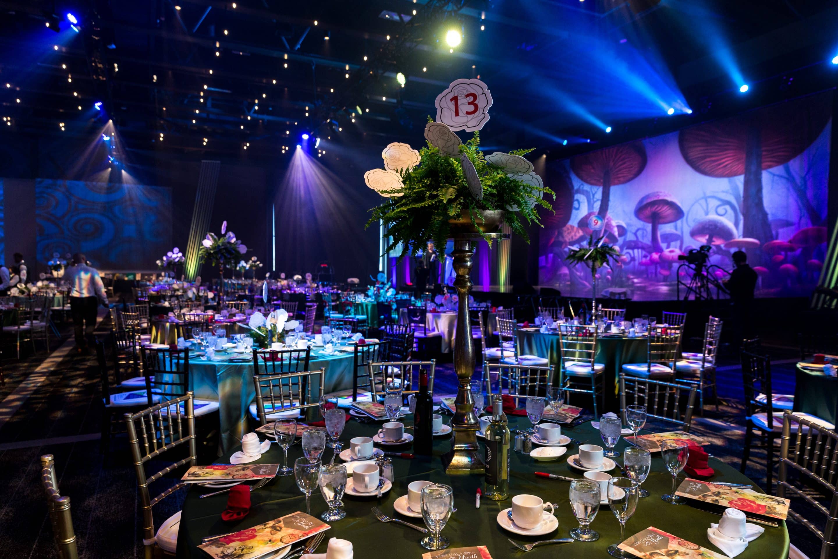 Event photography - decor and lighting at the YESS Gala in Edmonton